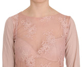 Chic Pink See-Through Cotton Blouse