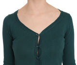 Top cardigan in cotone verde blu chic