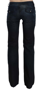 Pantalon de jean droit à taille moyenne et à la taille