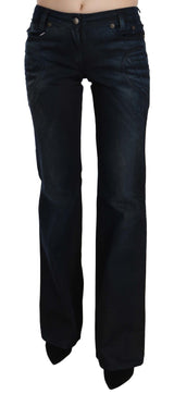 Pantalon de jean droit à taille moyenne et à la taille