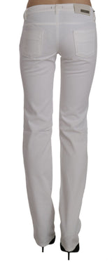 Jeans di cotone chic bianco slim fit