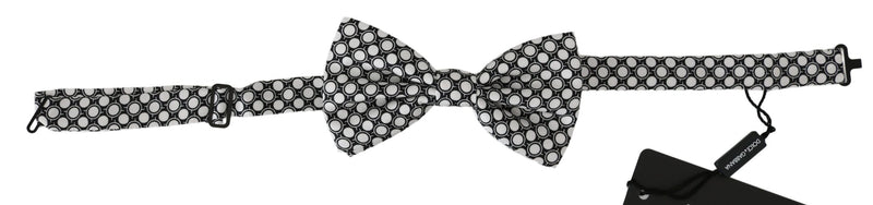 Elegante corbata de seda de círculo negro círculo de seda