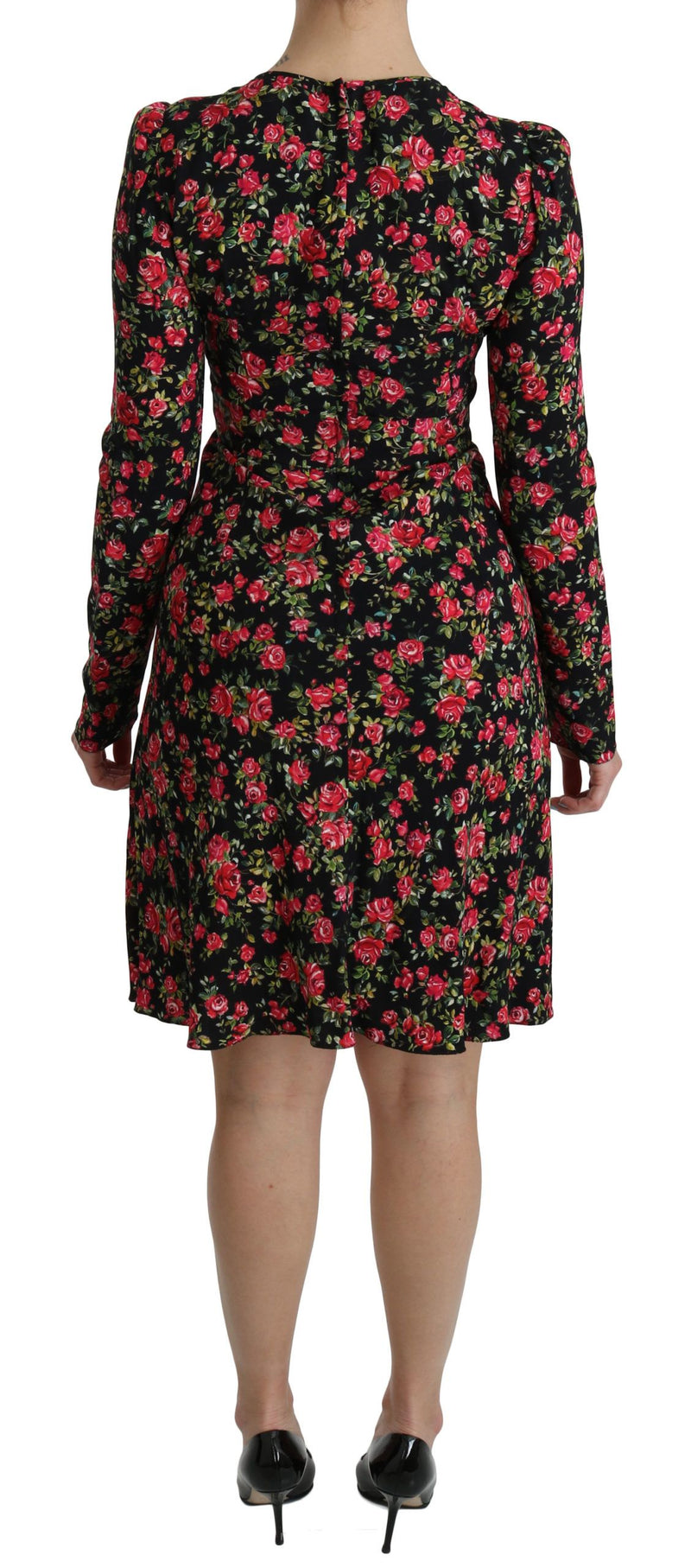 Florale A-Line-Viskose-Knie-Länge-Kleid