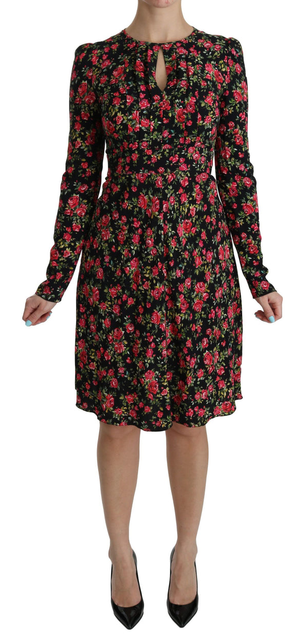 Robe de longueur florale de viscose de viscose A-line