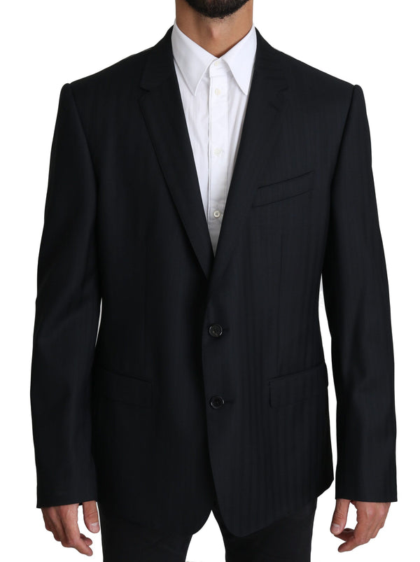 Elegante blazer formal de martini estampado azul estampado