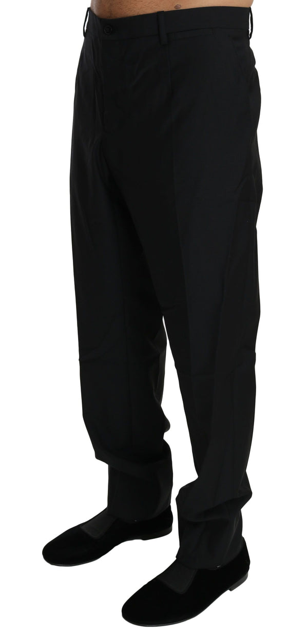 Elegant Black Virgin Wool Dress Pants