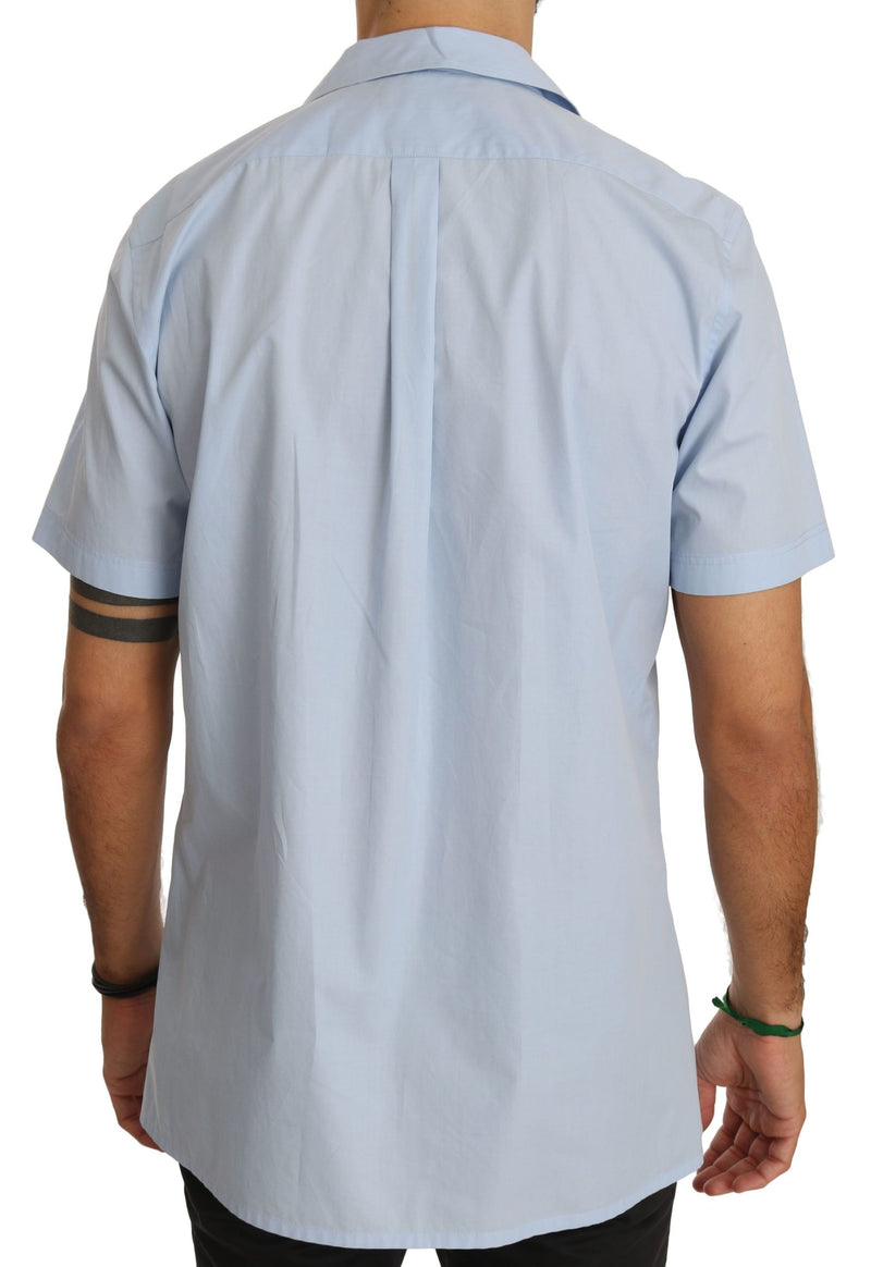 Chemise décontractée en coton bleu élégant