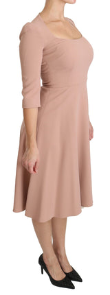 Robe de longueur de genou A-Line élégante rose clair