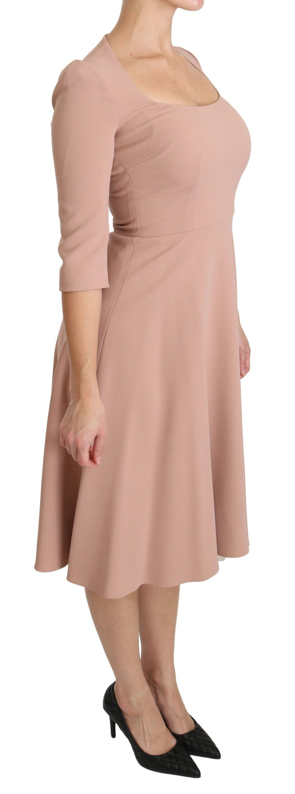 Robe de longueur de genou A-Line élégante rose clair