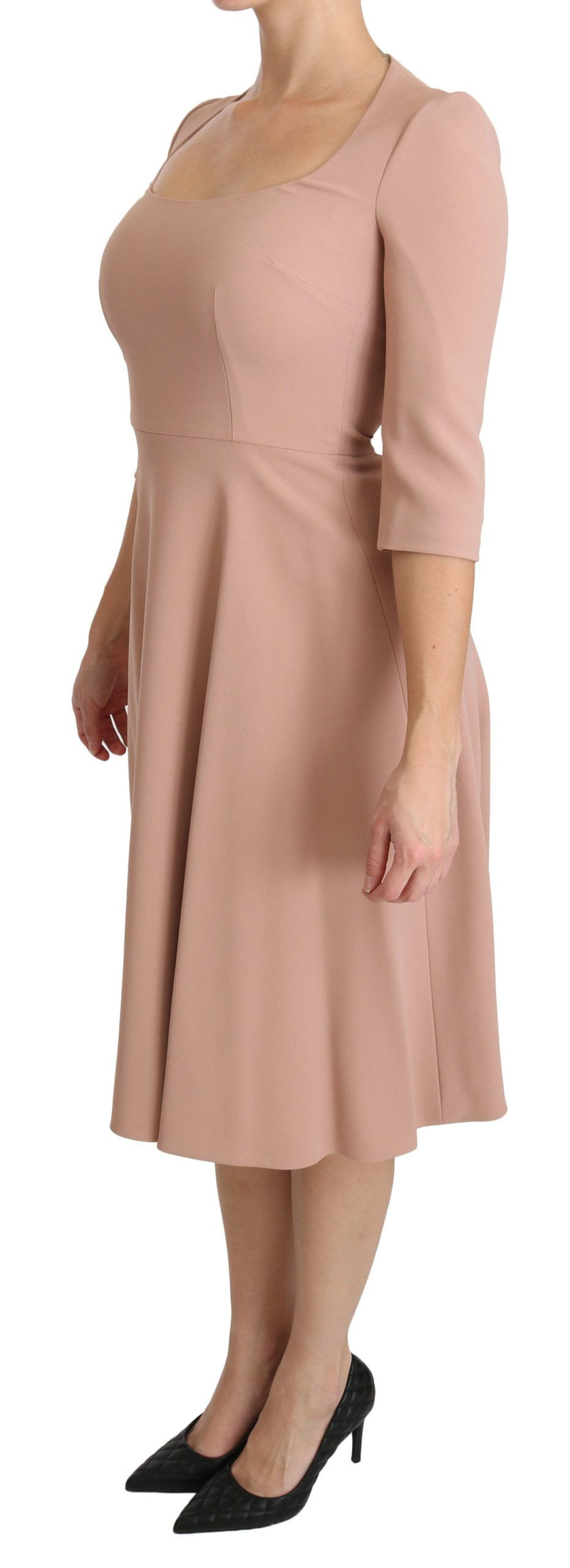 Robe de longueur de genou A-Line élégante rose clair