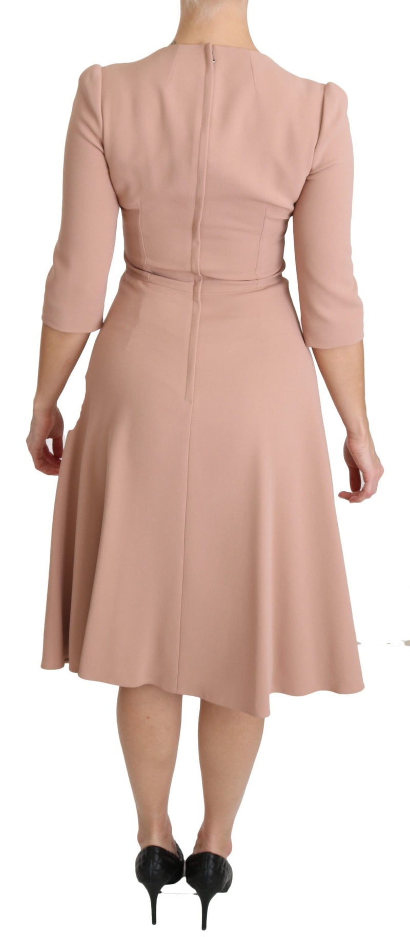 Robe de longueur de genou A-Line élégante rose clair