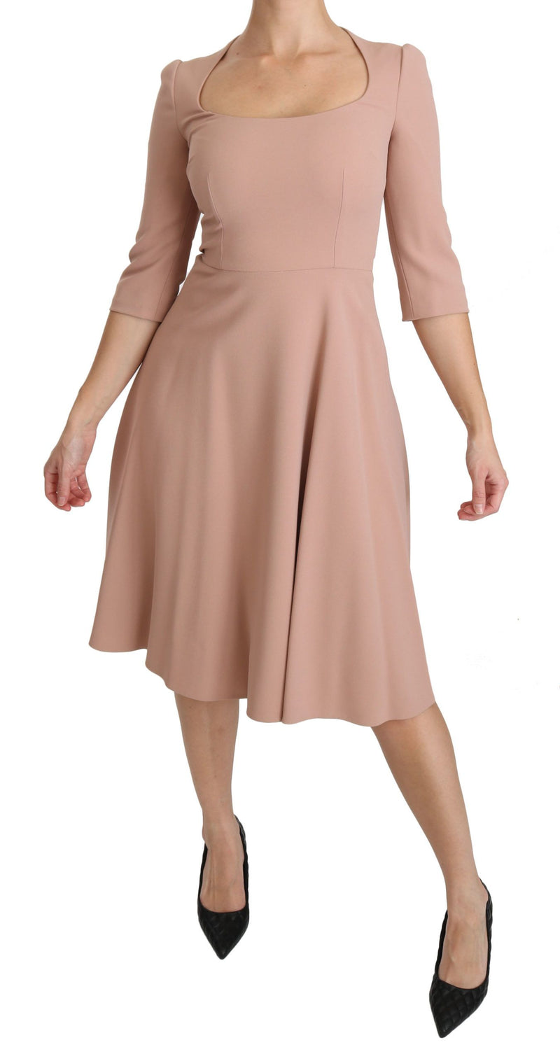 Elegantes hellrosa a-line knielange Kleid