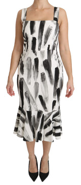 Schicke monochrome Scheide Midi Kleid