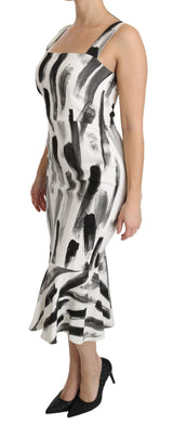 Schicke monochrome Scheide Midi Kleid