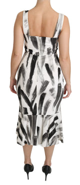 Schicke monochrome Scheide Midi Kleid