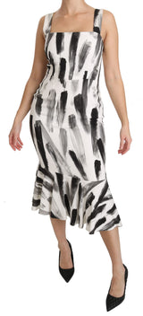 Schicke monochrome Scheide Midi Kleid