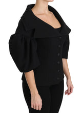 Elegante cappotto di lana vergine nera