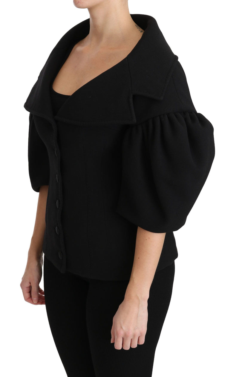 Elegante cappotto di lana vergine nera