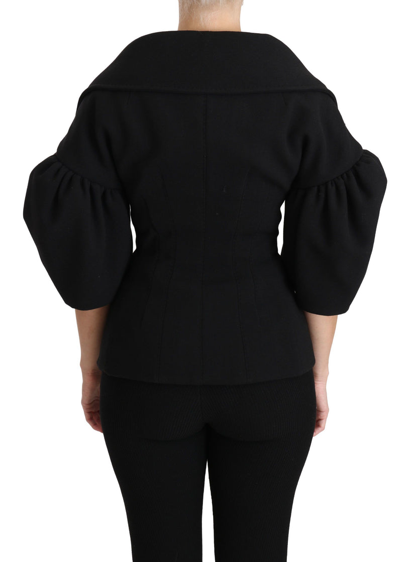 Elegante cappotto di lana vergine nera