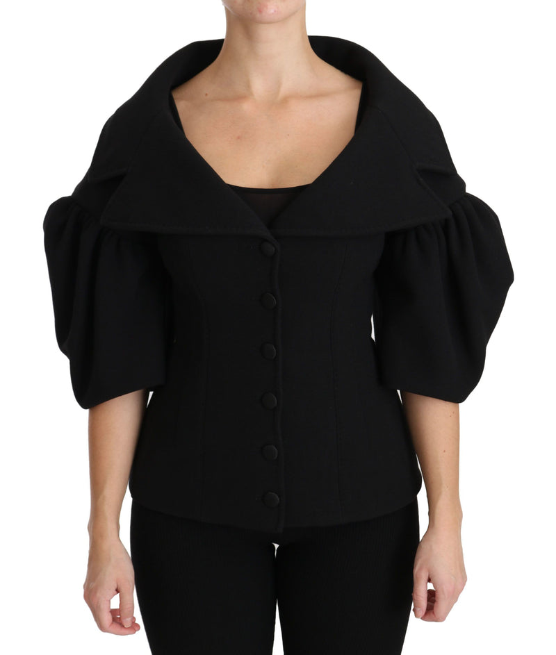 Elegante cappotto di lana vergine nera