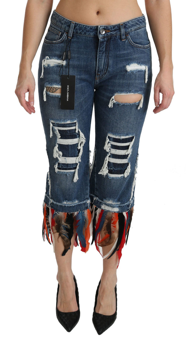 Schicke niedrige Taille geschnittene Jeans