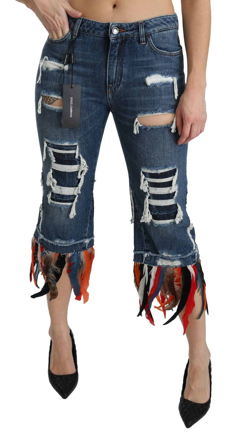 Schicke niedrige Taille geschnittene Jeans