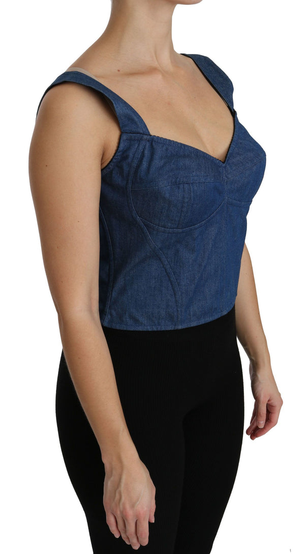 Elegant ärmelloses Bustier Top in Blau