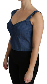 Elegant ärmelloses Bustier Top in Blau