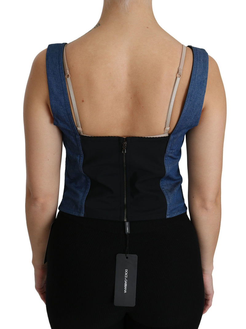 Top à bustier sans manches élégant en bleu