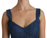 Elegant ärmelloses Bustier Top in Blau