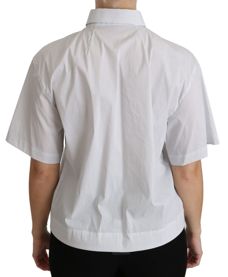 Elegante top de polo de algodón blanco