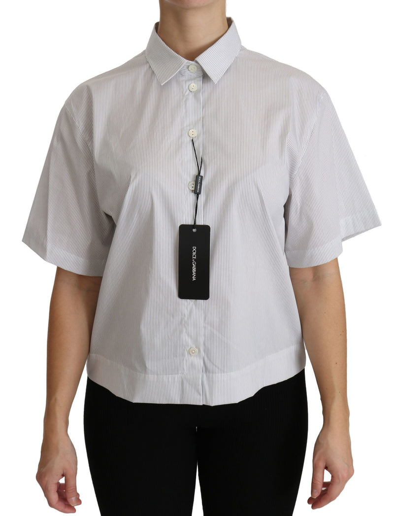 Elegante top de polo de algodón blanco