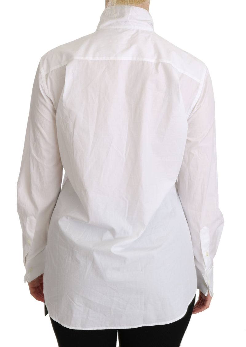 Elegante top de polo de cuello de tortuga blanca