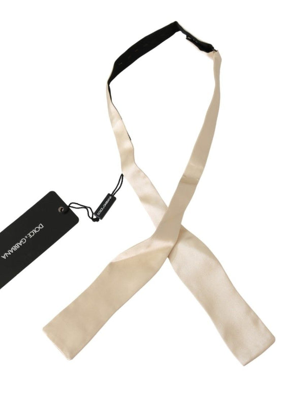 Elegante beige de seda beige bowtie