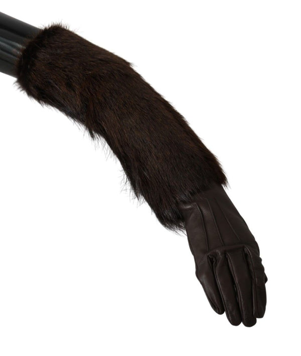 Gants en cuir de longueur de coude élégant