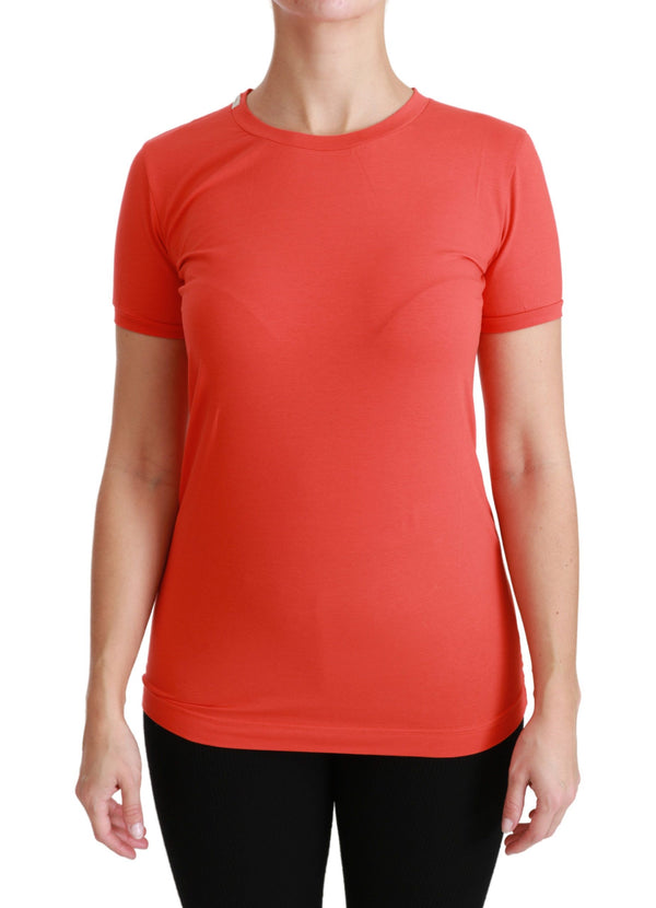 Elegantes rotes Besatzungsmitglied Kurzarm Tee