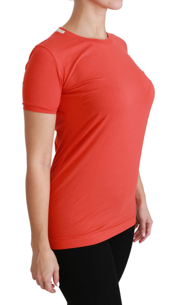 Elegantes rotes Besatzungsmitglied Kurzarm Tee