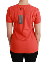 Elegantes rotes Besatzungsmitglied Kurzarm Tee