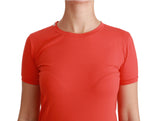 Elegantes rotes Besatzungsmitglied Kurzarm Tee