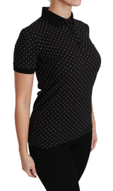 Elegant schwarz gepunktete Poloshirt