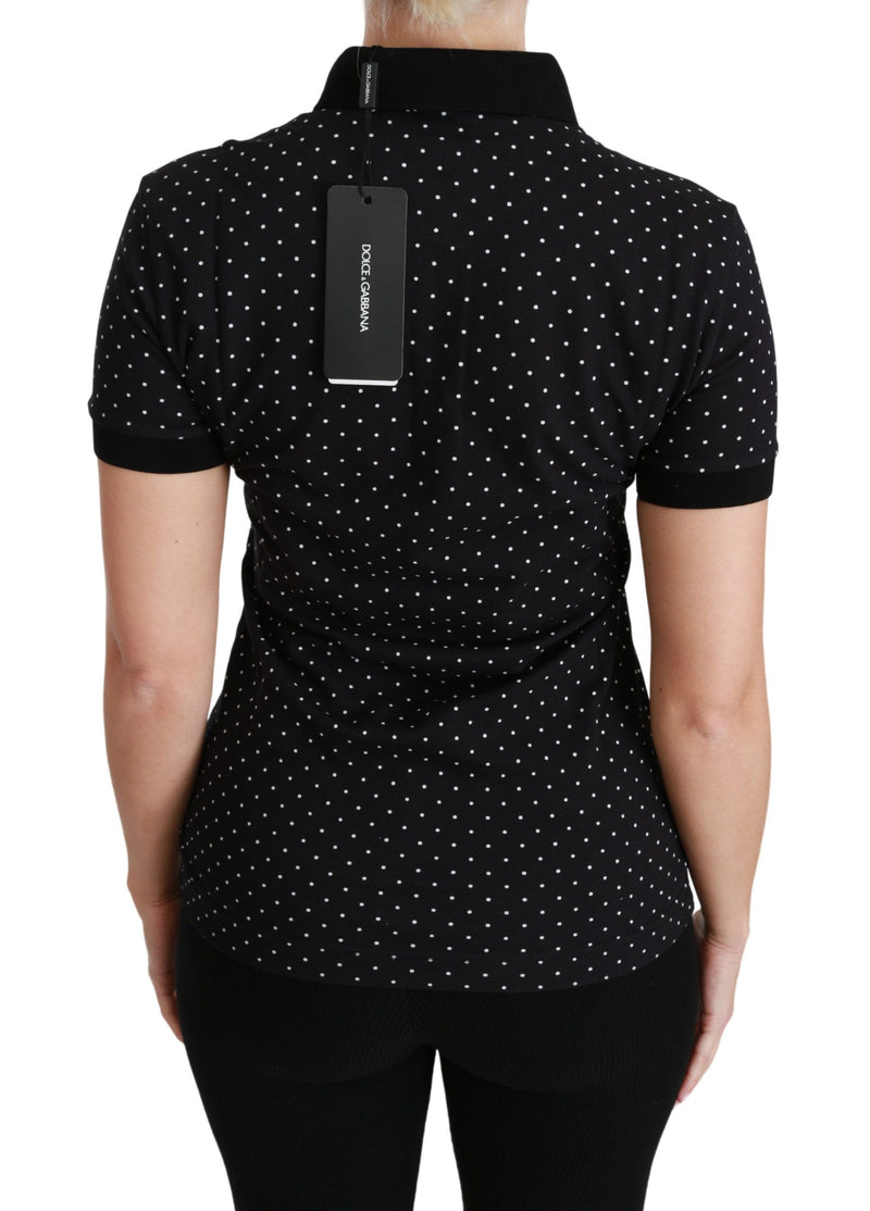 Elegant schwarz gepunktete Poloshirt