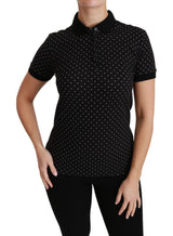 Elegant schwarz gepunktete Poloshirt