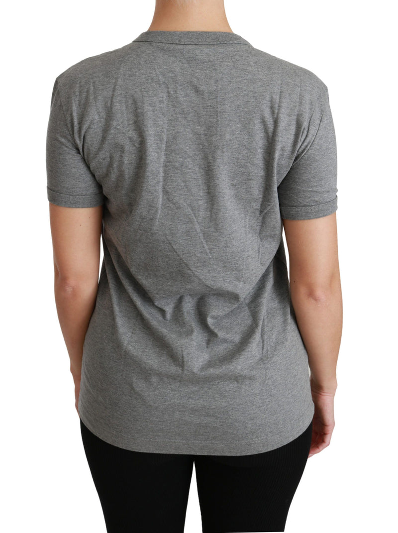 Maglietta chic grigio Amore Patch T -tee