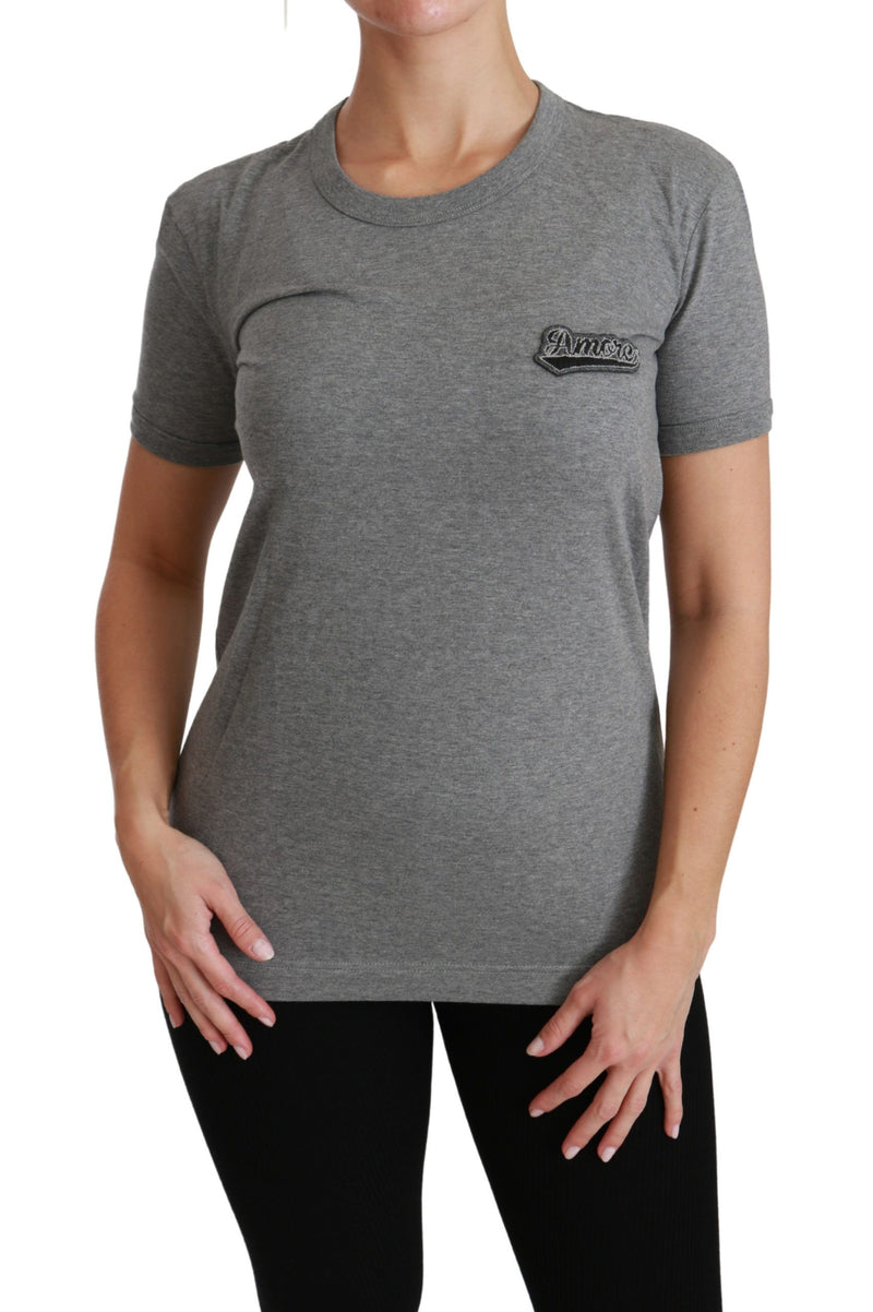 Maglietta chic grigio Amore Patch T -tee