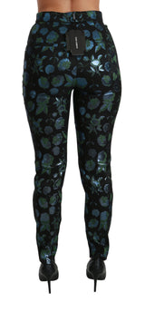 Floral High Waist Skinny Trousers