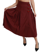 Eleganter roter Hochtaille Virgin Wollrock