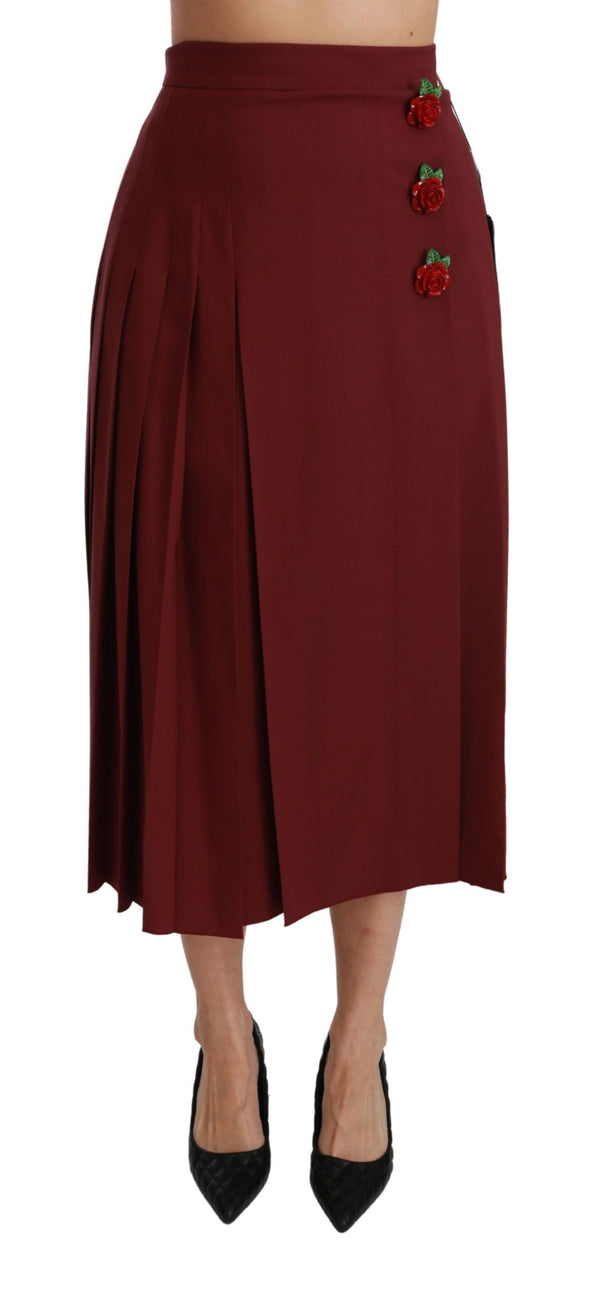 Eleganter roter Hochtaille Virgin Wollrock