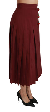 Eleganter roter Hochtaille Virgin Wollrock