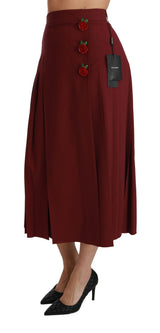 Eleganter roter Hochtaille Virgin Wollrock