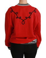 Radiant Red Sequined Crew Neck Sweater